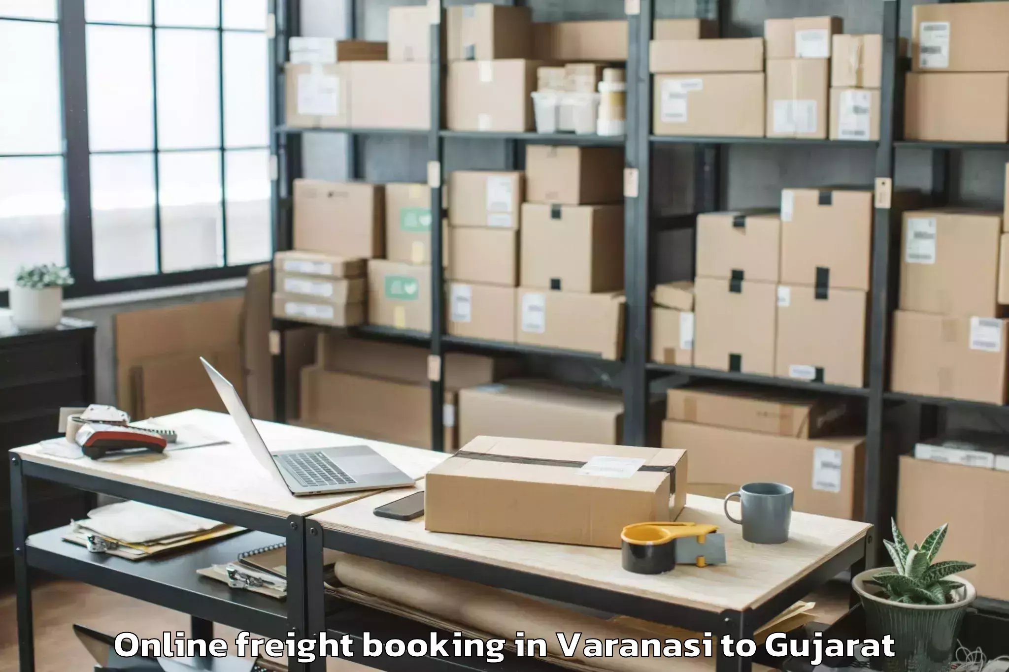 Affordable Varanasi to Rk University Rajkot Online Freight Booking